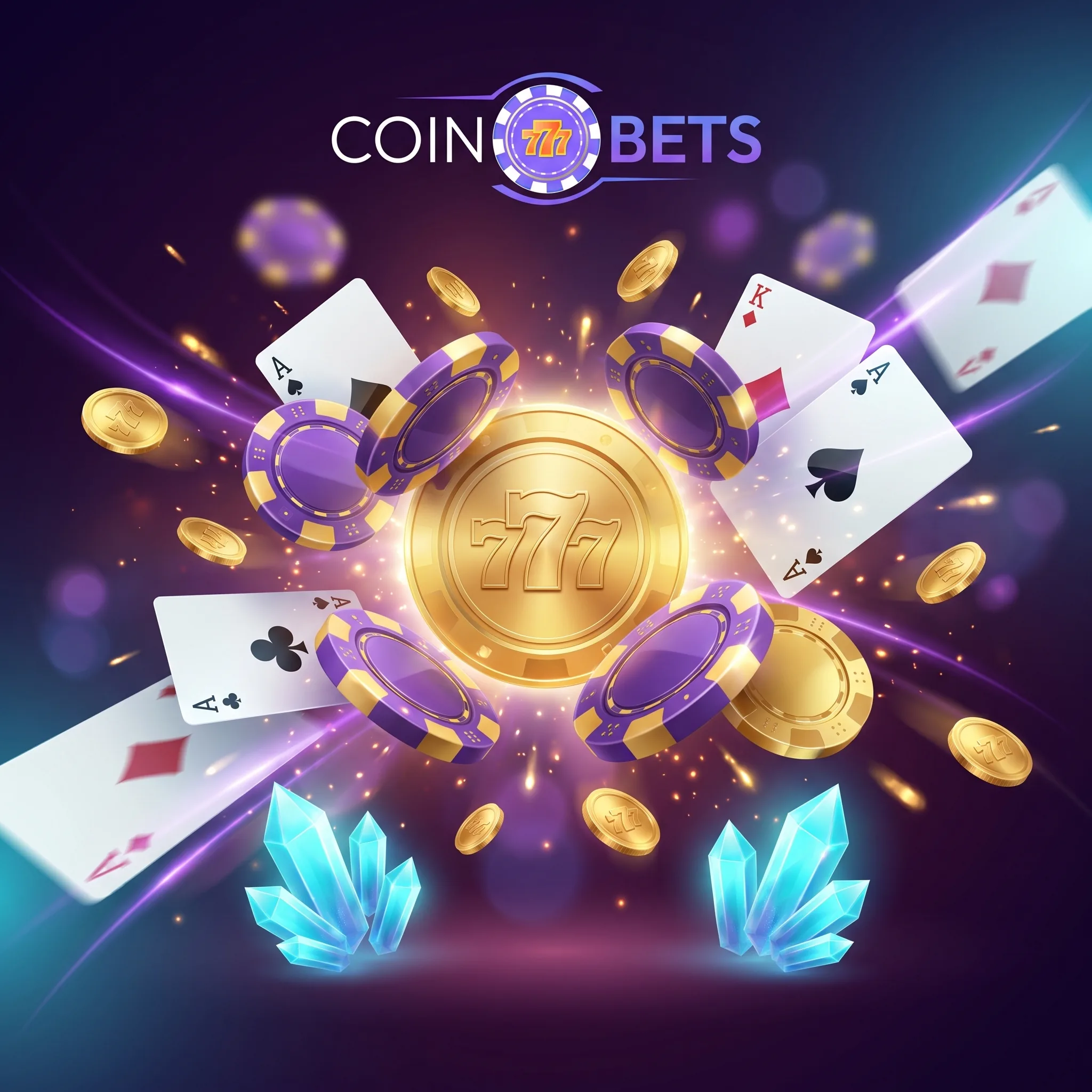 Coinbets777 coins, chips and playing cards