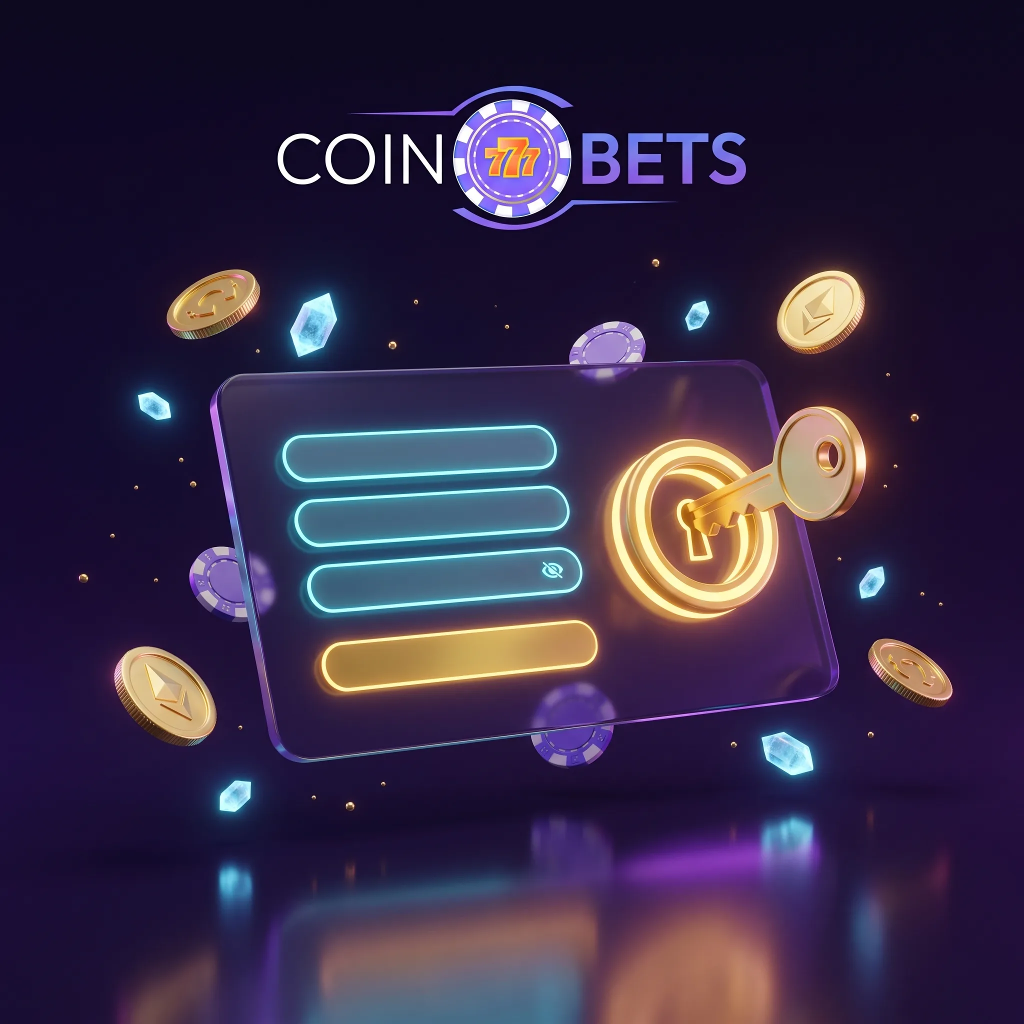 Coinbets777 account entry and security artwork